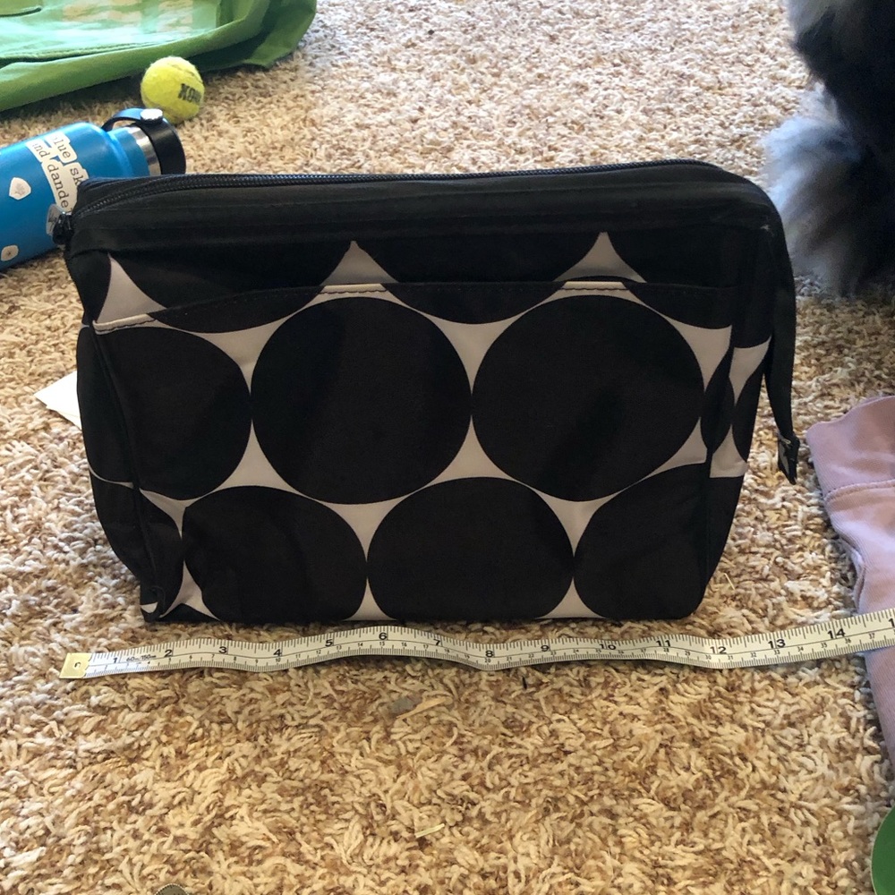 Thirty-one black and white polka dot pattern. Cosmetic travel bag. In good shape